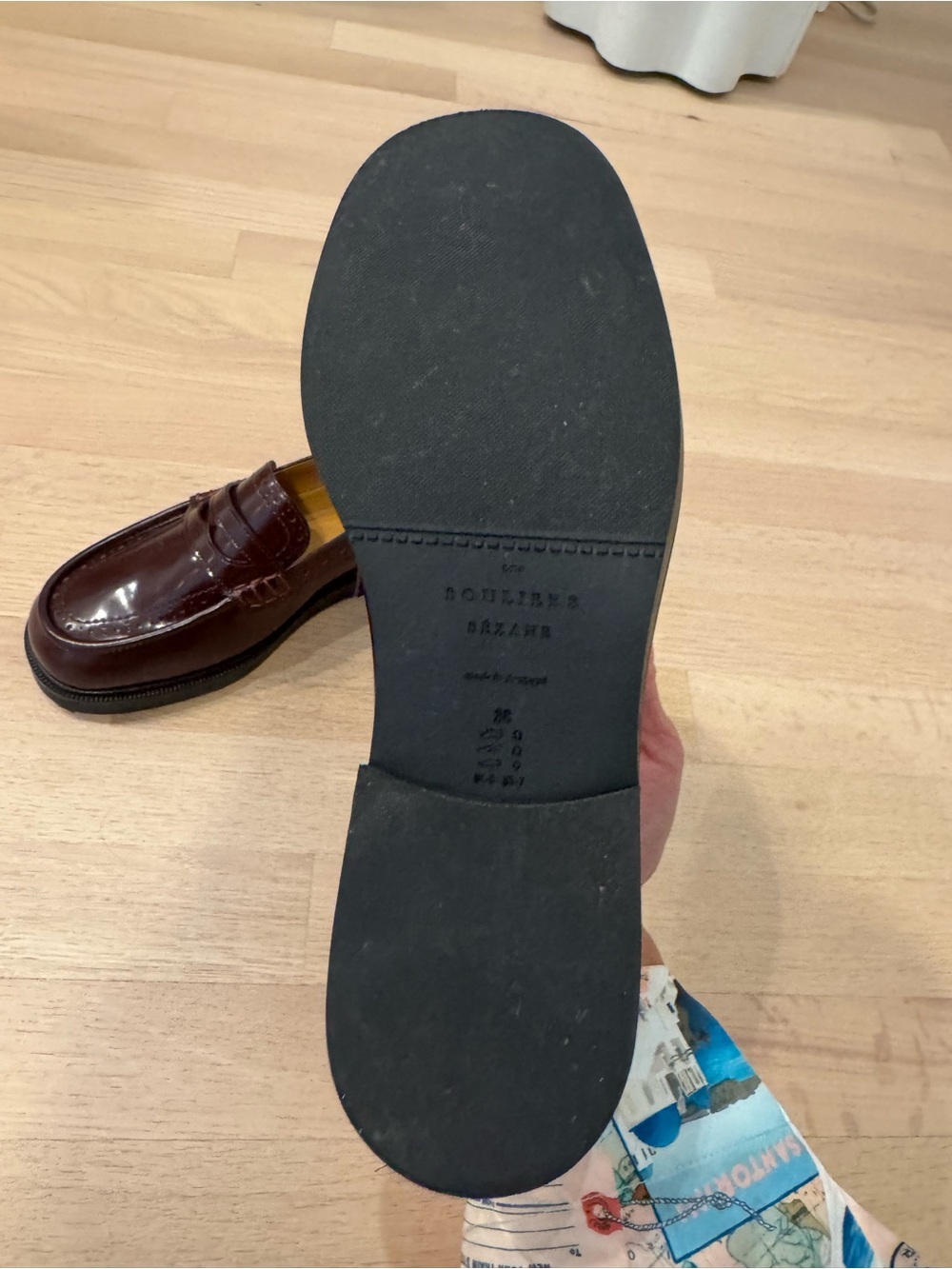 Sezane Adam Burgundy Leather Loafers - Picture 3 of 4